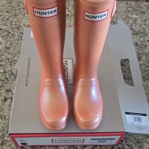 Hunter Shiny Orange Tall Boots